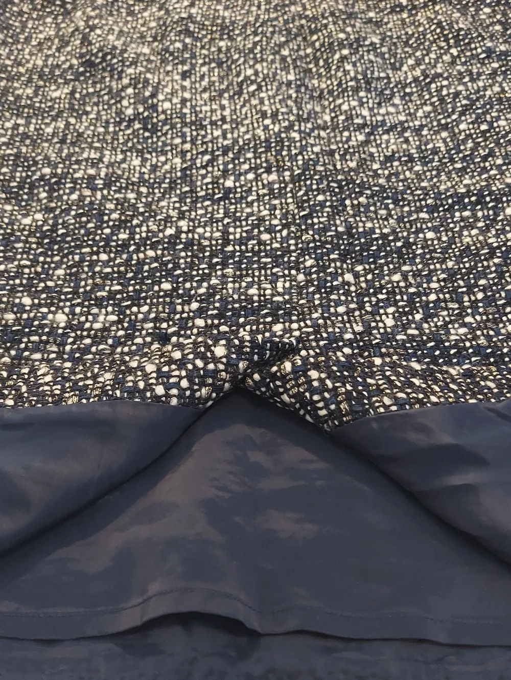 J. Crew Navy, Cream, and Gold Tweed Pencil Skirt Size 8